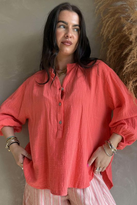 Laurie Cushion Cotton Blouse Watermelon /2=